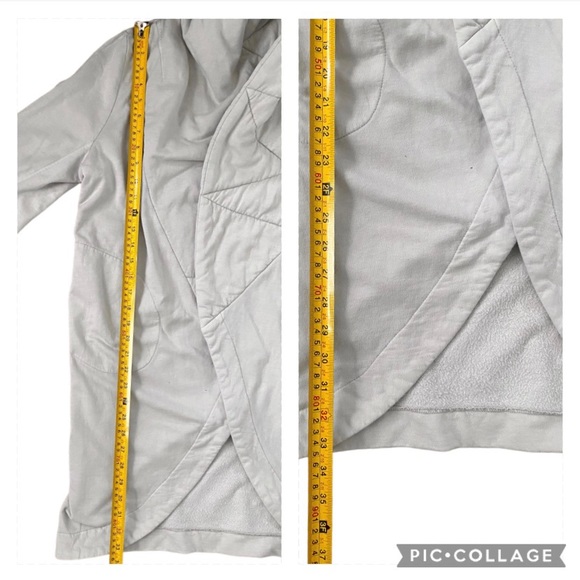 Young Fabulous & Broke Sandrine Quilted Cocoon Open Front Coat Jacket Stone M/L - Picture 8 of 8